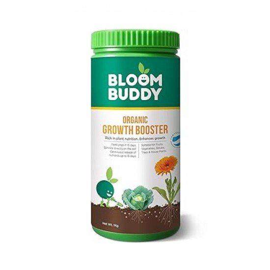 BLOOMBUDDY Organic Growth Booster Fertilizer Manure for plants (1 KG, Granules), Pack of 1